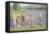 Bathers on the Banks of the Seine-Maximilien Luce-Framed Stretched Canvas
