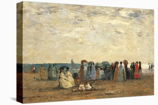 Bathers on the Beach at Trouville-Eug?ne Boudin-Stretched Canvas