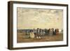 Bathers on the Beach at Trouville-Eug?ne Boudin-Framed Giclee Print