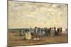 Bathers on the Beach at Trouville-Eug?ne Boudin-Mounted Giclee Print