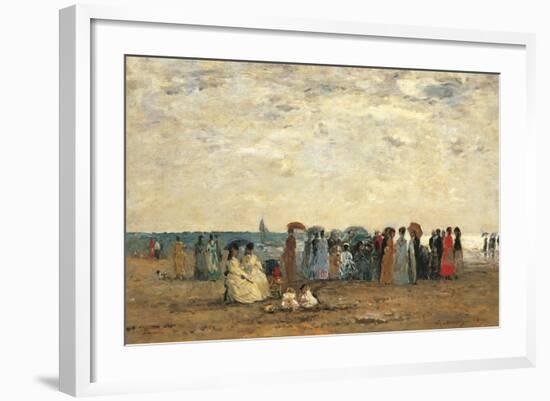 Bathers on the Beach at Trouville-Eug?ne Boudin-Framed Giclee Print