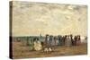 Bathers on the Beach at Trouville-Eug?ne Boudin-Stretched Canvas