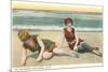 Bathers on the Beach, San Diego, California-null-Mounted Premium Giclee Print