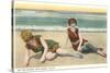 Bathers on the Beach, San Diego, California-null-Stretched Canvas