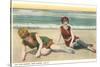 Bathers on the Beach, San Diego, California-null-Stretched Canvas