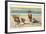 Bathers on the Beach, San Diego, California-null-Framed Art Print