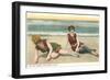Bathers on the Beach, San Diego, California-null-Framed Art Print