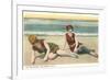 Bathers on the Beach, San Diego, California-null-Framed Art Print