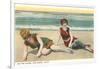 Bathers on the Beach, San Diego, California-null-Framed Art Print