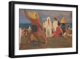 Bathers on the Lido, Venice (Serge Diaghilev and Vaslav Nijinsky on the Beac)-L?on Bakst-Framed Giclee Print