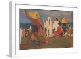 Bathers on the Lido, Venice (Serge Diaghilev and Vaslav Nijinsky on the Beac)-L?on Bakst-Framed Giclee Print