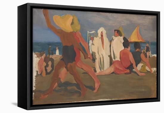 Bathers on the Lido, Venice (Serge Diaghilev and Vaslav Nijinsky on the Beac)-L?on Bakst-Framed Stretched Canvas