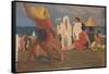 Bathers on the Lido, Venice (Serge Diaghilev and Vaslav Nijinsky on the Beac)-L?on Bakst-Framed Stretched Canvas
