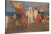 Bathers on the Lido, Venice (Serge Diaghilev and Vaslav Nijinsky on the Beac)-L?on Bakst-Stretched Canvas