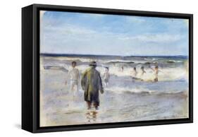 Bathers on the Seashore-Max Liebermann-Framed Stretched Canvas