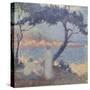 Bathers on the Seashore-Th?o van Rysselberghe-Stretched Canvas