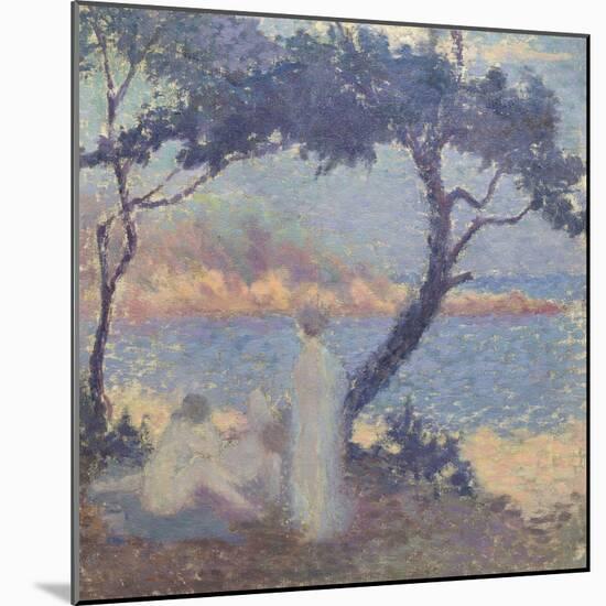 Bathers on the Seashore-Th?o van Rysselberghe-Mounted Giclee Print