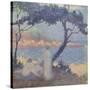 Bathers on the Seashore-Th?o van Rysselberghe-Stretched Canvas