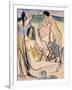 Bathers on the Shore, Fehmarn-Ernst Ludwig Kirchner-Framed Giclee Print