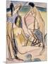 Bathers on the Shore, Fehmarn-Ernst Ludwig Kirchner-Mounted Giclee Print