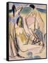 Bathers on the Shore, Fehmarn-Ernst Ludwig Kirchner-Framed Stretched Canvas