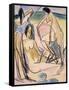 Bathers on the Shore, Fehmarn-Ernst Ludwig Kirchner-Framed Stretched Canvas