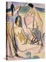 Bathers on the Shore, Fehmarn-Ernst Ludwig Kirchner-Stretched Canvas