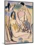 Bathers on the Shore, Fehmarn-Ernst Ludwig Kirchner-Mounted Giclee Print