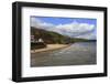 Bathers on West Cliff Beach, Backed by Grassy Cliffs in Summer, Whitby, North Yorkshire, England-Eleanor Scriven-Framed Photographic Print