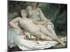 Bathers or Two Nude Women, C.1858-Gustave Courbet and Hector Hanoteau-Mounted Giclee Print