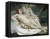 Bathers or Two Nude Women, C.1858-Gustave Courbet and Hector Hanoteau-Framed Stretched Canvas