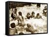 Bathers Playing in the Sea 1920s-null-Framed Stretched Canvas