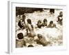 Bathers Playing in the Sea 1920s-null-Framed Photographic Print