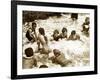 Bathers Playing in the Sea 1920s-null-Framed Photographic Print