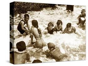 Bathers Playing in the Sea 1920s-null-Stretched Canvas