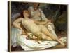 Bathers Says Two Naked Women. Painting by Gustave Courbet (1819-1877), 1858. Oil on Canvas. Dim: 1,-Gustave Courbet-Stretched Canvas