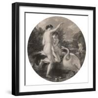 Bathers Surprised by a Swan-null-Framed Art Print