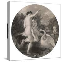 Bathers Surprised by a Swan-null-Stretched Canvas