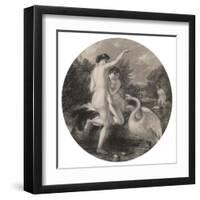 Bathers Surprised by a Swan-null-Framed Art Print