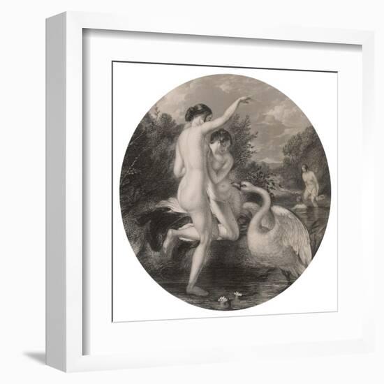 Bathers Surprised by a Swan-null-Framed Art Print