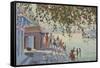 Bathers, Udaipur-Tim Scott Bolton-Framed Stretched Canvas