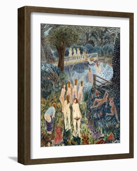 Bathers under Wing Hill, 1998-Ian Bliss-Framed Giclee Print