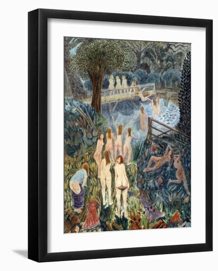 Bathers under Wing Hill, 1998-Ian Bliss-Framed Giclee Print