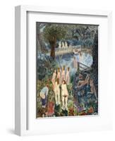 Bathers under Wing Hill, 1998-Ian Bliss-Framed Giclee Print