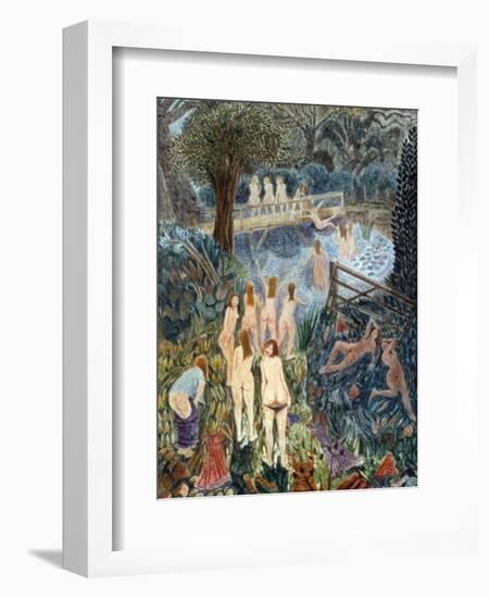 Bathers under Wing Hill, 1998-Ian Bliss-Framed Giclee Print