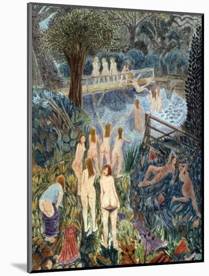 Bathers under Wing Hill, 1998-Ian Bliss-Mounted Giclee Print