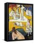 Bathers with Red Cow-Emile Bernard-Framed Stretched Canvas