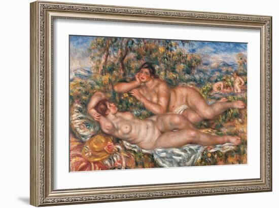 Bathers-Pierre-Auguste Renoir-Framed Art Print