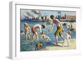 Bathers-Maximilien Luce-Framed Giclee Print