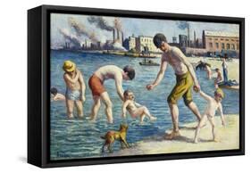 Bathers-Maximilien Luce-Framed Stretched Canvas